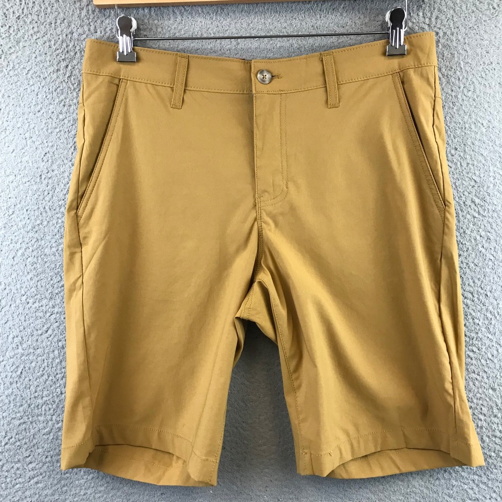 New Chaps Mens Performance Stretch Shorts Khaki Size 32 Flat Front